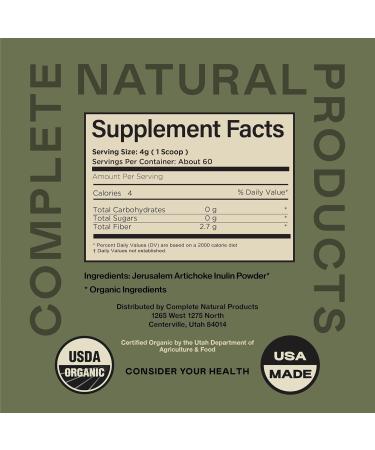 Pure Organic Inulin Powder Fiber Supplement - (Jerusalem Artichoke) Prebiotic Bulk Inulin Fiber Powder 8oz Digestion & Gut Health - Buy Online on GoSupps.com