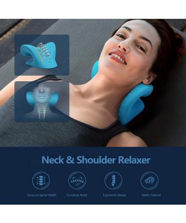 Neck Stretcher for Neck Pain Relief | Shoulder & TMJ Pain Relief | Cervical Traction Device | Chiropractic Pillow (Blue) - Buy Online on GoSupps.com