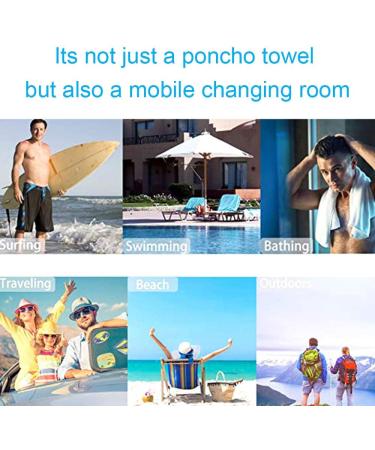 Buy Badeponcho | Ultra-Quick Dry Surf Towel Poncho for Men & Women - 90x110cm Rose Red | Perfect Beach & Bathrobe Accessory - Buy Online on GoSupps.com