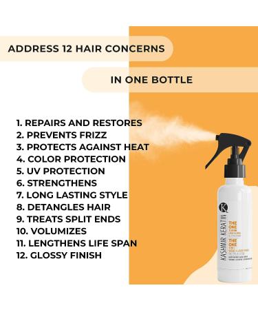 Kashmir Keratin THE ONE Leave In Mask 12 in 1 Hair Treatment 8 Fl Oz - New Presentation & Formula - Buy Online on GoSupps.com