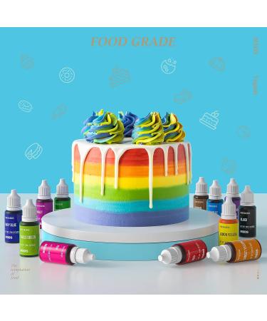 12 Color Cake Food Coloring Set - Nomeca Vibrant Food Grade Liquid Dye for Baking, Icing, Easter Eggs - 10ml Bottles - Buy Online on GoSupps.com