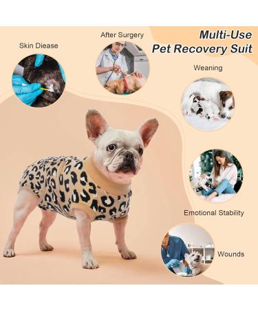 Kuoser Dog Recovery Bodysuit Breathable Post-Op Dog & Cat Body Ideal After Castration & Surgery Anti-Lick with E-Neck Band Dark Brown - Buy Online on GoSupps.com