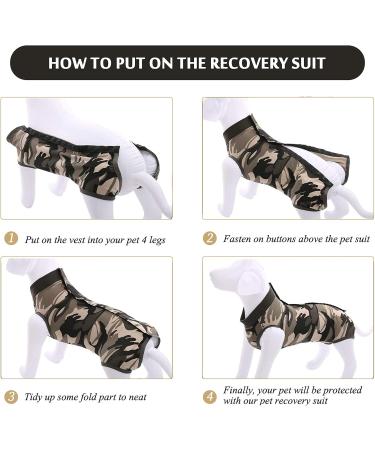 Buy Hipet Recovery Suit for Dogs & Cats - Post-Op Wound Protection Prevent Licking Size L Camouflage - Buy Online on GoSupps.com