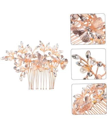 Angoily Prom Hair Accessories Crystal Hair Charms Bridal Hair Comb Wedding Hair Accessories Pearl Hair Accessories Crystal Hair Comb Tiara Rose Gold European and American Bridesmaid - Buy Online on GoSupps.com