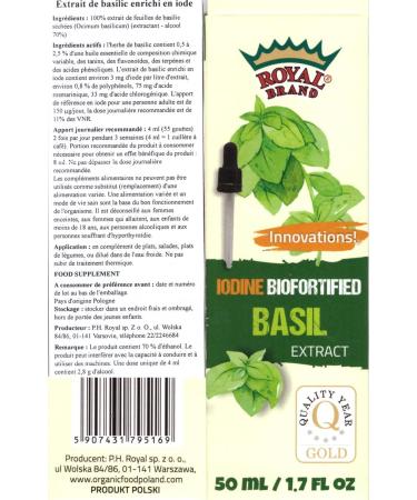 Basil extract enriched with iodine / 50 ml / 4.8 g - Buy Online on GoSupps.com