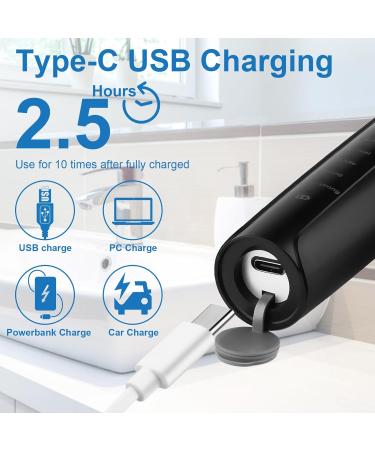 SIQUER Tooth Polisher - Electric Plaque Remover & Teeth Whitening Kit with 5 Speed Modes LED Light & 5 Brush Heads - Effective Dental Tool for Home Use - Buy Online on GoSupps.com