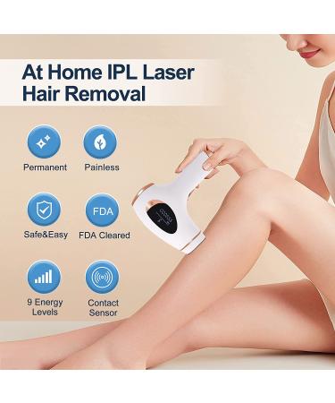 IPL Hair Removal Laser Device for Women and Men - Painless & Permanent At-Home Hair Remover - Safe for Armpits, Back, Arms, Legs, Bikini line, Full Body - White - Buy Online on GoSupps.com