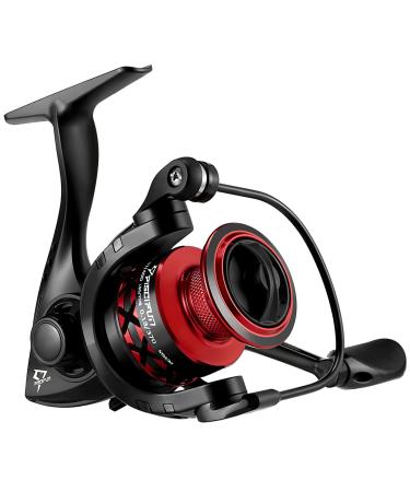 Piscifun Flame Spinning Fishing Reels, Lightweight 9+1BB Ultra Smooth Spinning Reels, 19.8Lb Max Drag, 500-5000 Series, Red & Blue Red-2000 Series