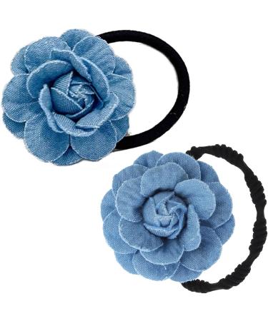 Muloo Woman Denim-Hairpin Flower Girls Blue Jeans Hair Clip Lady Hairgrips Fashion HairPin Thin Hair Accessory Girl Teen Decor - Buy Online on GoSupps.com