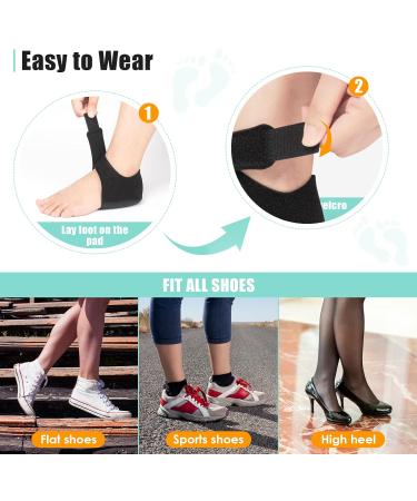 Sportal Adjustable Heel Cups - Breathable Heel Protectors for Plantar Fasciitis & Achilles Tendinitis - Small Black Heel Cushions for Men and Women - Buy Online on GoSupps.com