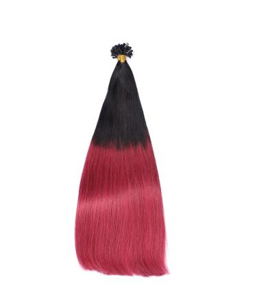 Buy #1B/Burgundy Ombre Keratin Bonding Hair Extensions - 40cm 25 Strands 100% Remy Real Hair - High Quality U-Tip by Novon - Buy Online on GoSupps.com