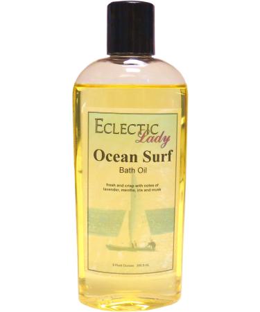 Ocean Surf Bath Oil by Eclectic Lady - Scented Bath Oil - Relaxing & Moisturizing Bathing Oil - Fragrance Body Oil For Dry & Rough Sensitive Skin - Body Daily Nourishing Shower Oil (8 oz) 8 Ounce
