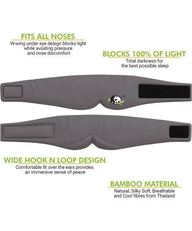 Sleepy Panda Bamboo Sleep Mask - 100% Blackout Luxury Eye Mask for Side, Back, & Front Sleeping - Includes Bonus Ear Plugs - Buy Online on GoSupps.com
