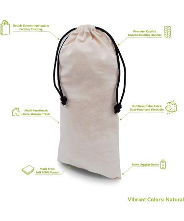 4 Pack Beige Shoe Dust Bags - Washable Flannel Pouches for Travel and Home Storage - 8x17 Inch (Pack of 4) - Buy Online on GoSupps.com