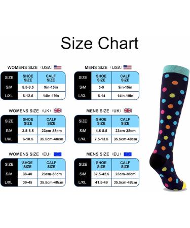 Buy WSYKC Colorful Compression Socks for Men & Women | Support Stockings for Edema & Pregnancy | S/M Black Yellow Red - Buy Online on GoSupps.com