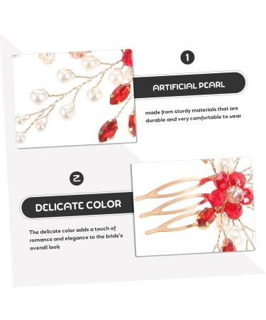 Ipetboom Imitation pearls headgear hair comb girl hair accessories metal hair comb vintage romantic hair side comb rhinestones wedding Hair piece pearl hair side comb - Buy Online on GoSupps.com