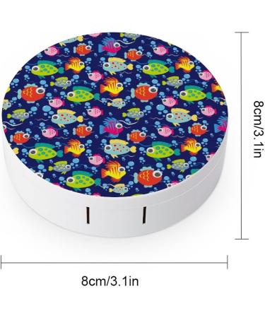 Cute Fish Round Case For Contact Lens Kit Storage Box with Mirror Printed - Buy Online on GoSupps.com