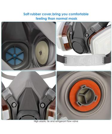  Half mask respirator Reusable Half Face Cover 6200 spray mask for spraying Painting.Chemical Machine Polishing.Welding. Woodworking and Other Work Protection (7 in 1 )Medium - Buy Online on GoSupps.com