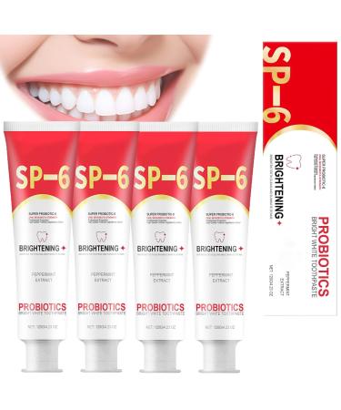 Sp6 Probiotic Whitening Toothpaste, Whitening Toothpaste for Adults, Probiotic Toothpaste for Oral Health, Sp-6 Probiotic Whitening Toothpaste Lightening (4pcs)