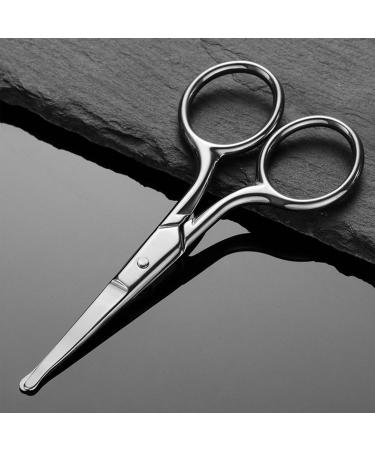 Buy Healvian Rounded Tip Grooming Scissors - Stainless Steel Facial Hair Safety Scissors for Men & Women | Perfect for Nose Eyebrows Moustache & Eyelashes - International Shipping Available - Buy Online on GoSupps.com
