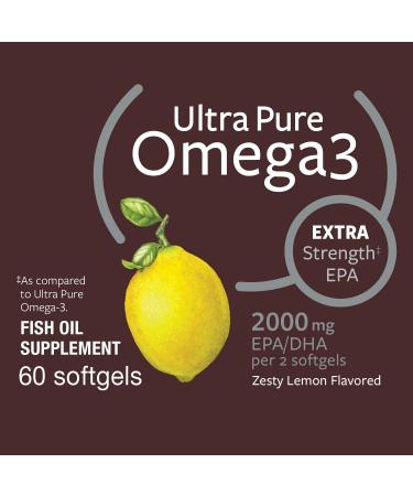 Nature's Way Ultra Pure Omega-3 Zesty Lemon 1000mg | 60 Softgels - Best Omega-3 Supplement - Buy Online on GoSupps.com