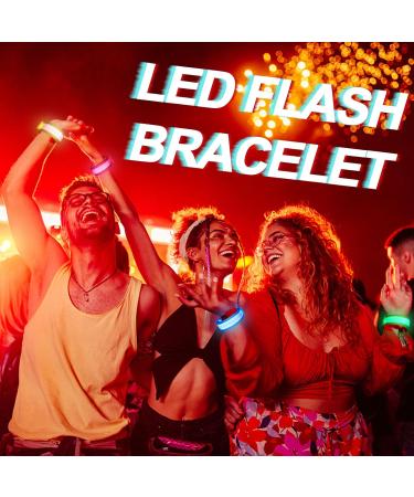 Funmo 8 Pack LED Bracelets - Flashing Light-Up Bands for Kids | Perfect for Parties Concerts and Night Sports - Buy Online on GoSupps.com