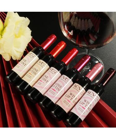 6 Colors Wine Lip Tint Set | Long Lasting Waterproof Lip Stain | Matte Liquid Lipstick Set for Girls and Women - Buy Online on GoSupps.com