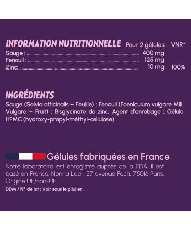 NONNA LAB - Comfort - Relieves Menopause Symptoms - Food Supplement - Women's Wellness - Vegan & 100% Natural - French Lab - Comfort Cure 1 Month - 60 Capsules - Buy Online on GoSupps.com