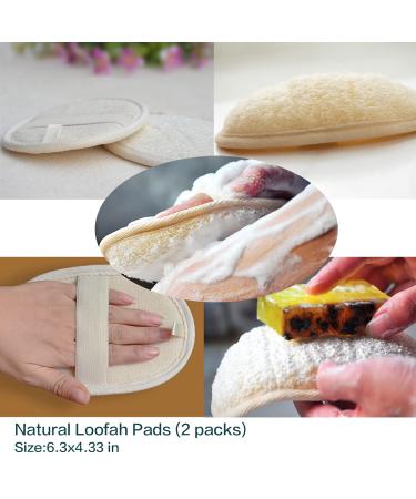 RECKODOR 3 in 1 Natural Loofah Exfoliating Body Scrubber Set for Women and Men - Deep Clean & Vitalize Your Skin - Includes Back Scrubber and 2 Large Loofah Pads - Ideal for Sensitive Skin - Buy Online on GoSupps.com