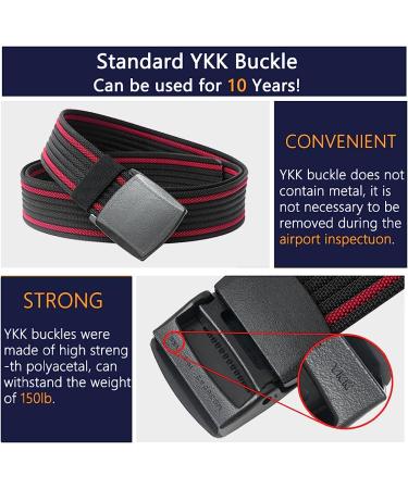 LionVII Nylon Men's Adjustable Belt | Durable Outdoor Belt with YKK Plastic Buckle - Trim to Fit 27-46 Waist - Black & Sapphire Blue - Buy Online on GoSupps.com