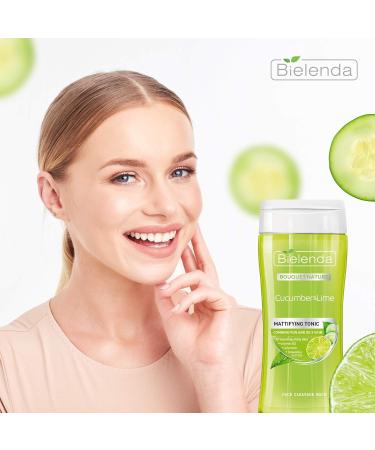 Bielenda Bouquet Nature - Helps Solve The Problems of Shiny Blemish-Prone Skin Enlarged and Blocked Pores - Cucumber and Lime Toner - 200 ml - Buy Online on GoSupps.com