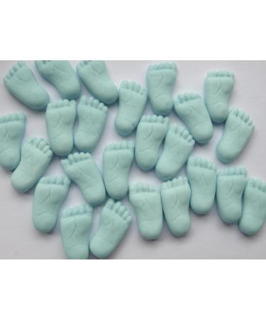 24x (12 Pairs) Blue Baby Feet Cake Toppers Boy Baby Shower Edible Cupcake Decorations - Buy Online on GoSupps.com