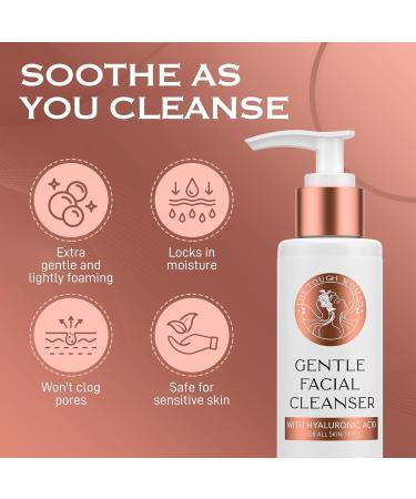 Gentle Face Cleanser with Hyaluronic Acid - Hydrating Exfoliating & Deep Pore Facial Cleanser Smooths & Softens Skin for All Skin Types - Oily Dry Sensitive Combination & Normal Skin Types - Buy Online on GoSupps.com