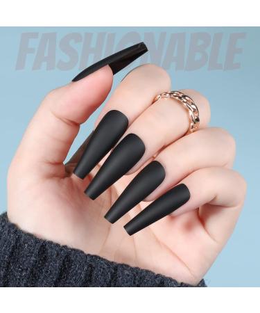 FANDAMEI Matte Press On Nails - 240PCS Long Coffin Ballerina Fake Nails with Glue | 12 Colors for DIY Nail Art - Perfect for Women & Girls - Buy Online on GoSupps.com
