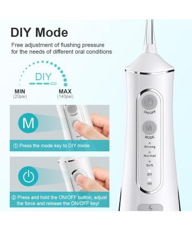Uthvouxy Cordless Water Flosser - Portable Dental Care with 4 Modes & 5 Tips | Waterproof Rechargeable Oral Irrigator for Home & Travel - Buy Online on GoSupps.com