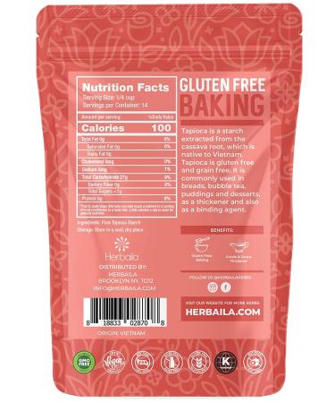 Organic Tapioca Flour Starch 1 lb - Gluten-Free Non-GMO Thickener for Food | Fine White Powder - Vegetarian, Kosher, Paleo Friendly - Buy Online on GoSupps.com