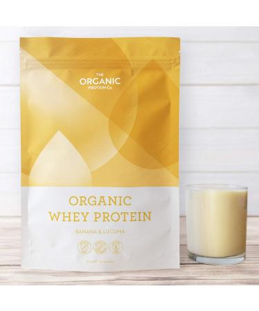 Organic Banana & Lucuma Whey Protein Powder | Gluten & Soya Free | BCAA Enriched | 600g Pack - The Organic Protein Co - Buy Online on GoSupps.com