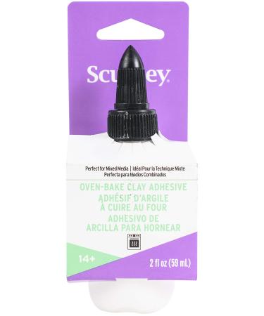Sculpey Oven Bake Clay Adhesive  Non Toxic  2 fl oz. bottle with precise flow twist cap. Great for gluing polymer clay to itself and porous surfaces. Multicolor