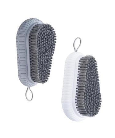 2 pieces of hand washing brush nail brush hand brush hand brush nail brush with hanging rope nail brush hand brushes nail brush children nail brushes for bathroom toilet sink workshop - white gray