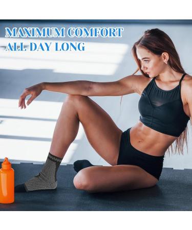 Ankle Support 2 Pieces Breathable Non-Slip Compression Ankle Brace for Joint Pain Relief Ankle Sprain Running Recovery  - Buy Online on GoSupps.com