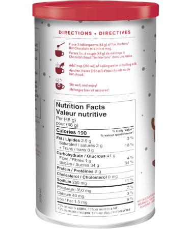Tim Hortons Candy Cane Hot Chocolate Beverage Mix Limited Time Offer 450g Can & Apple Cinnamon Tea Bags Herbal Tea Decaffeinated 20 Count Flavored Drink Concentrate+Apple Cinnamon Tea - Buy Online on GoSupps.com