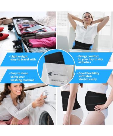 S Abdominal Binder Post Surgery - Elastic Waist Band for Stomach Support & Compression | Latex-free Breathable Hernia Belt for Tummy Tuck & Bariatric - 3 Panel - Fits 30-45" Waist - Black - Buy Online on GoSupps.com