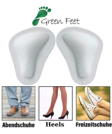 Green Feet Orthopedic Midfoot Pelottes - T-Shape White Leather Insoles for Adults - Double Pack Size 44/46 EU - Buy Online on GoSupps.com