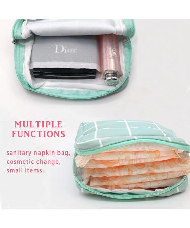 Teen Girl's Period Bag - Sanitary Napkin Storage Pouch for Menstrual Products (Blue Plaid) - Buy Online on GoSupps.com