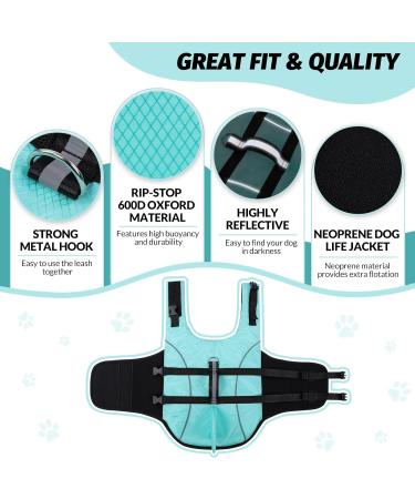 Queenmore Dogs Wowers | RipStop Huideling Dog Lifeguard for Swimming | Knuffelwuff Wallpasting - Medium to Large Sizes (Light Blue L) - Buy Online on GoSupps.com