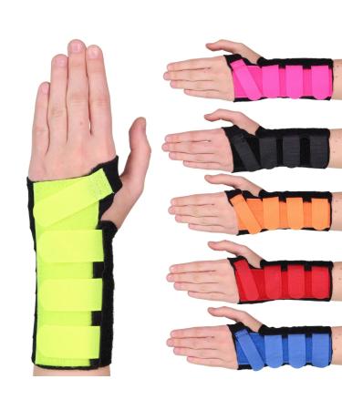 Solace Bracing Cool-Flow Wrist Support (6 Colours) - British Made & NHS Supplied Wrist Brace w/Metal Splint - #1 for Carpal Tunnel Arthritis Tendonitis RSI Fractures & More - Yellow - L - Right Large - Right Hand Yellow