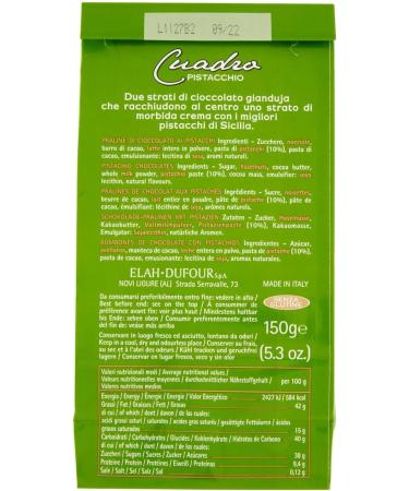 Italian Gourmet E.R. 3 x Novi Cuadro Pistacchio two layers of Gianduja chocolate with pistachio cream pistachio chocolates 150 g bag + 400 g Tomato Pulp box - Buy Online on GoSupps.com