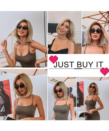 Allebll Blonde Wigs for Women | Layered Synthetic Wigs with Bangs | Natural Light Blonde Hair - Buy Online on GoSupps.com