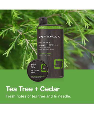 Every Man Jack 2-in-1 Tea Tree + Cedar Shampoo + Conditioner - Thickens, Cleanses, and Hydrates Hair - 24oz Bottle - Buy Online on GoSupps.com