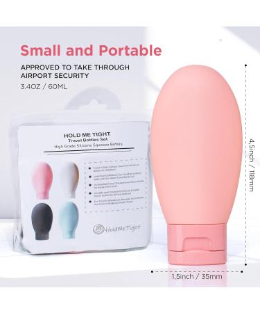 HOLD ME TIGHT 60ml Premium Travel Bottles for Toiletries Leak proof and TSA Approved Pack of 4 Refillable Squeezable Containers - Buy Online on GoSupps.com